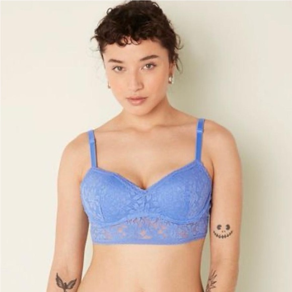 NWT Victoria Secret’s Lace wired push up Bralette size XL light blue - Picture 4 of 8